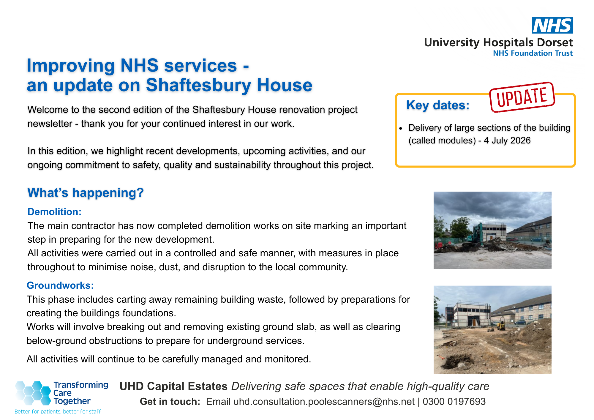 New MRI and CT scanner site - demolition of old buildings completed