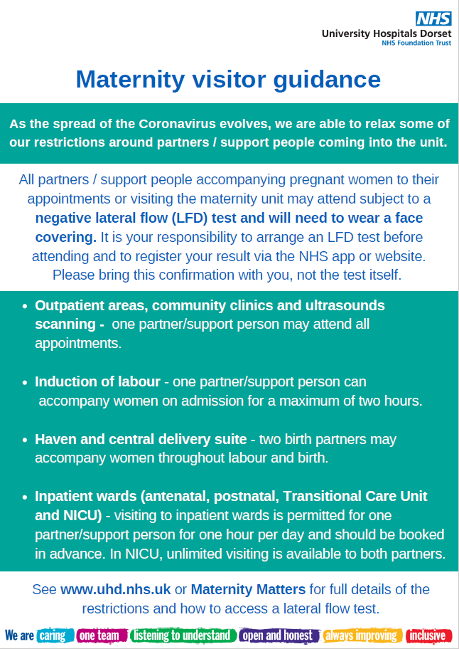 Changes to maternity restrictions from Monday 14 June