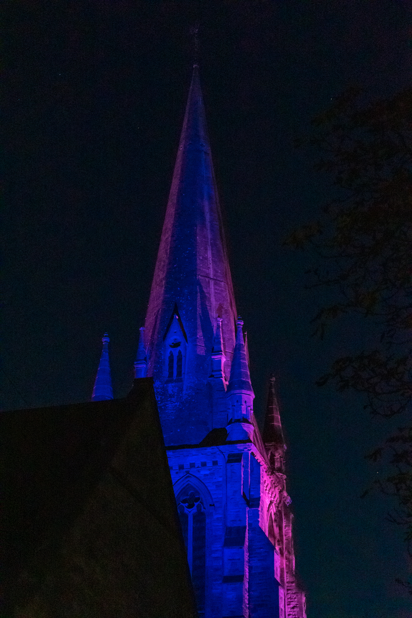 st marys church illuminated for baby loss awareness week