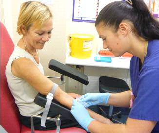 patient having a blood test