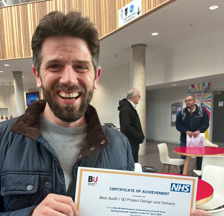 Tony, stroke nurse consultant, with his award